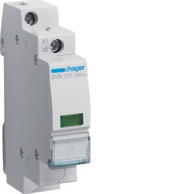 Индикатор Hager LED 230В, зеленый, 1м SVN121 фото