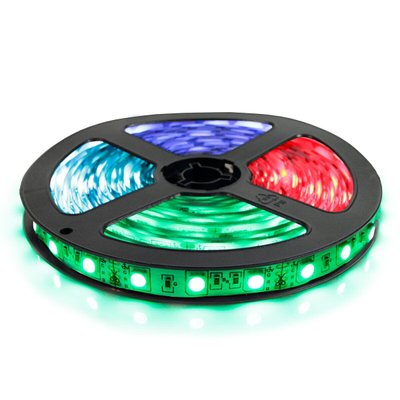 Світлодіодна стрічка RGB 14.4Вт SMD5050 60д/м 12В IP33 BIOM ST-12-5050-60-RGB-20 фото