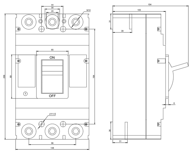 Автоматический выключатель FMC4/3U 8-12In 3P In=400А FMC43U0400 фото