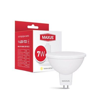 Лампа світлодіодна MAXUS 1-LED-723 MR16 7W 3000K 220V GU5.3 1-LED-723 фото