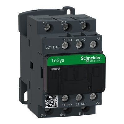 Schneider Electric Контактор 18A, доп. 1NC+1NO, AC24V, Schneider electric LC1D18B7 фото