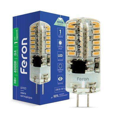 Лампа LED FERON G4 LB-522 230V 3W 48leds G4 4000K 240lm 4744f фото