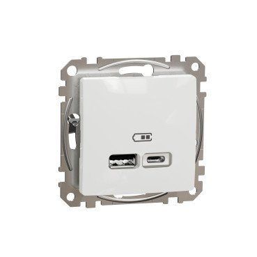 Розетка&nbsp;USB роз A+C 2,4A Білий Sedna Design SDD111402 фото