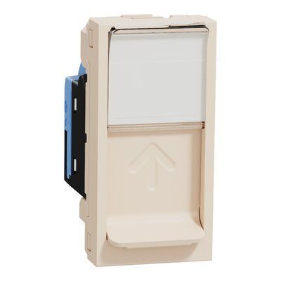 Розетка комп'ютерна RJ45, одинарна, категорія 5e UTP, 1 модуль, бежевий NU341044 фото