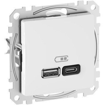 Розетка&nbsp;USB роз A+C 3A 45Вт Білий Sedna Design SDD111404 фото