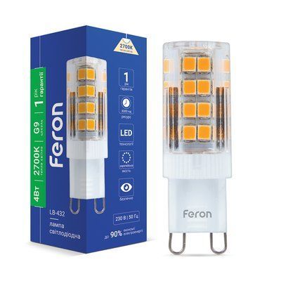 Лампа LED FERON LB-432 230V 4W 51leds G9 2700K 350m 5291f фото