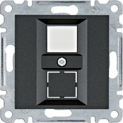 Панель подвійна для RJ12/RJ45 Lumina, чорна, Hager WL2323 фото