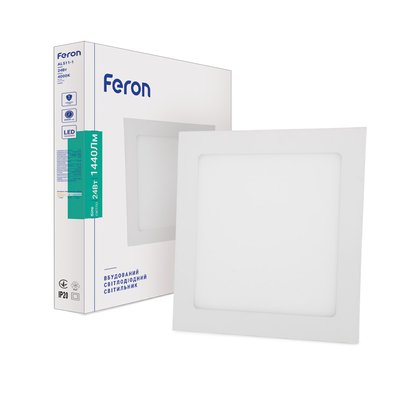 Светильник встраиваемый LED FERON AL511-1 24W квадратный 1440Lm 4000K 290*13.5mm 7578f фото