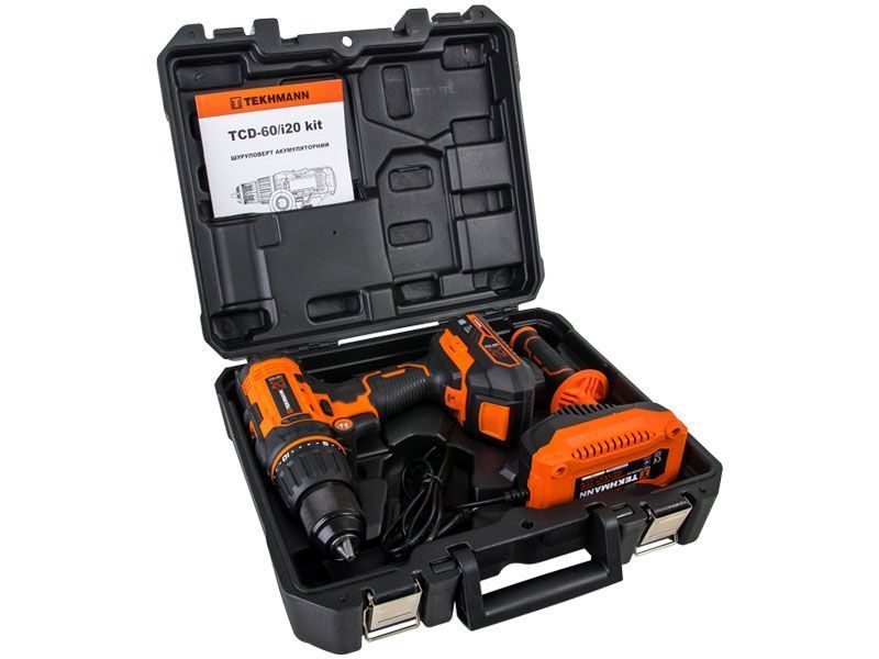 Шуруповерт акумуляторний Tekhmann TCD-60/i20 kit 848394d фото
