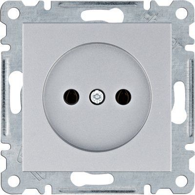 Розетка без с/к Lumina, серебряная, 16А/230В, Hager WL1012 фото