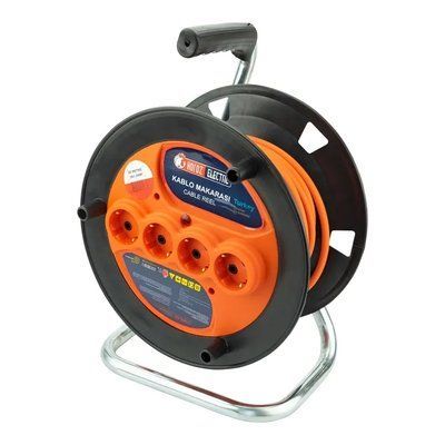 Подовжувач на котушці 20м/3*1,5, 4-ри гн. з зазем. 16A 250V TEB (HOROZ) 800-420-012 фото