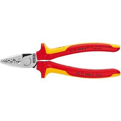 Инструмент для обжима контактных гильз 1000 В KNIPEX 97 78 180 фото