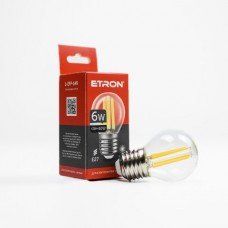 Лампа 1-EFP-149 G45 E27 6W 3000K clear glass  FILAMENT   ETRON