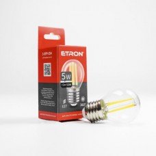 Лампа 1-EFP-154 G45 E27 5W 4200K clear glass   FILAMENT  ETRON