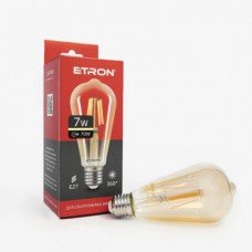 Лампа 1-EFP-163 ST64 E27 7W 3000K Golden FILAMENT ETRON