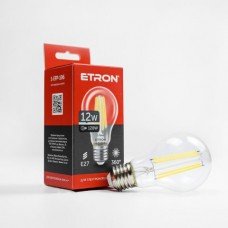 Лампа 1-EFP-106 A60 12W 4200K E27 clear glass   FILAMENT  ETRON