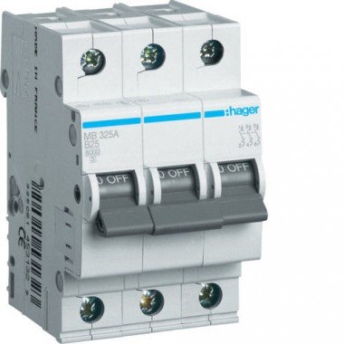 Автоматический выключатель MC303A (3p,С,3А) Hager - описание, характеристики, отзывы