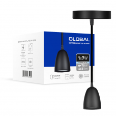 Светильник светодиодный GPL-01C GLOBAL 7W 4100K черный