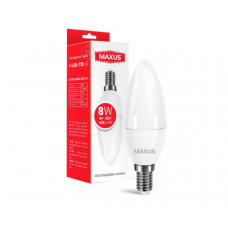 Лампа светодиодная MAXUS 1-LED-735 C37 8W 3000K 220V E14