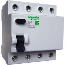 EZ9 Дифференциальный выключатель, 4Р; 0,03А; 63А; ТИП АС, Schneider electric