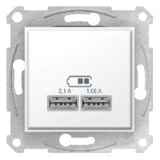 Sedna USB розетка 2,1A белая, Schneider electric
