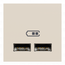 Розетка USB двойная 2.1А 2 модуля, Бежевый