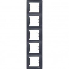 Рамка 5-постовая вертикальная Schneider Electric Sedna, графит