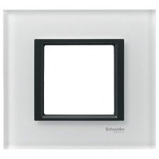 Рамка 1-постовая Schneider Electric Unica CLASS, белое стекло
