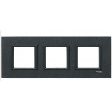 Рамка 3-постовая горизонтальная  Schneider Electric Unica CLASS, черный камень (иберийский сланец)