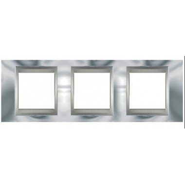 Рамка 3-постовая  Schneider Electric Unica ТОР, хром глянцевый/алюминий - описание, характеристики, отзывы