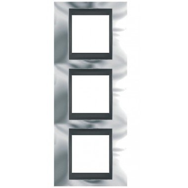 Рамка 3-постовая вертикальная Schneider Electric Unica ТОР, хром глянцевый/графит - описание, характеристики, отзывы