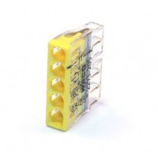 Клемма COMPACT для распределительных коробок 5х2,5, прозрачный/желтый, без пасты (WAGO)