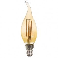 Лампа светодиодная FERON свеча LB-159 CF37 золото 230V 6W 600Lm  E14 2700K